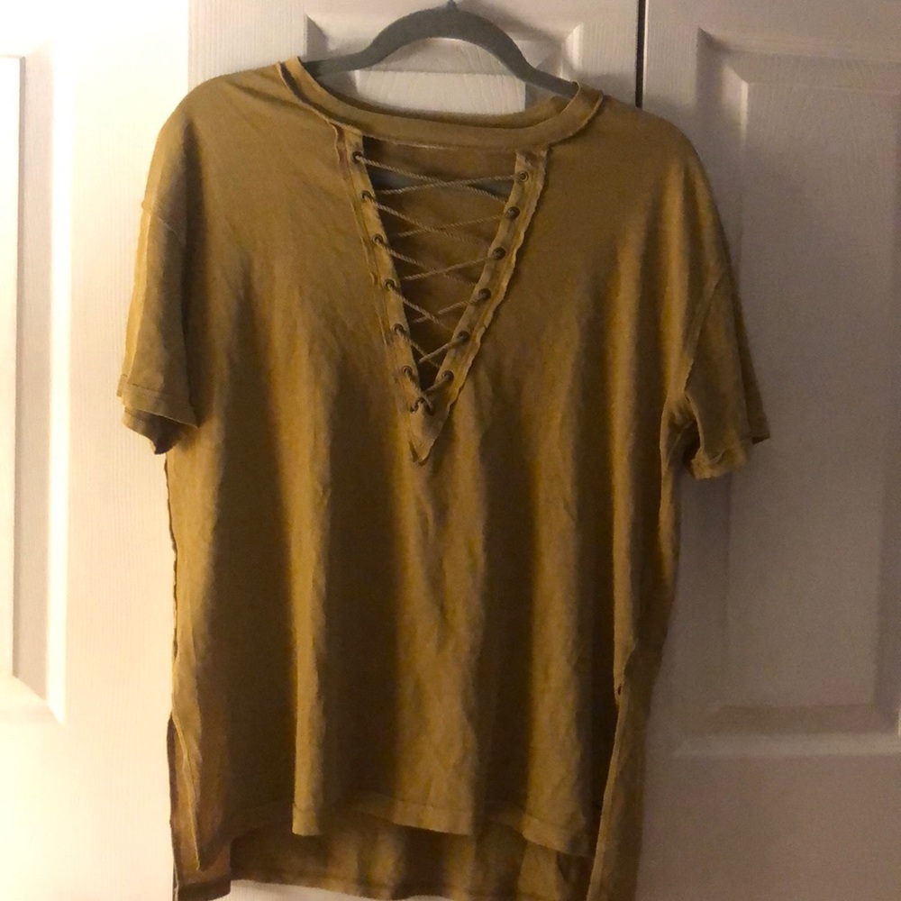 green free people t-shirt